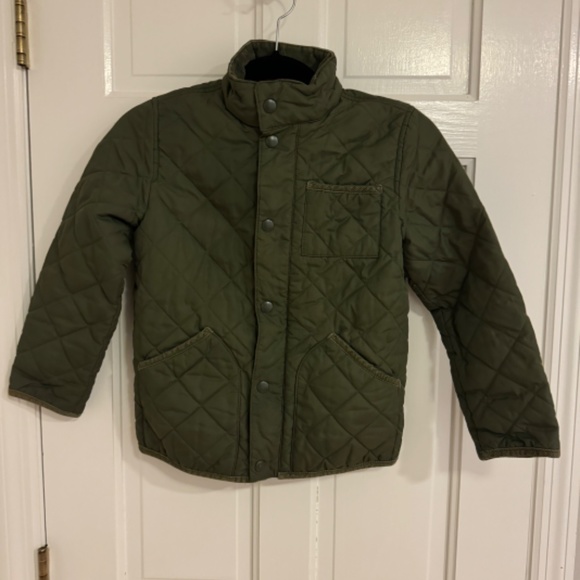 Boys green quilted field jacket small - Picture 2 of 6